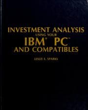 Tapa de Investment analysis using your IBM PC and compatibles
