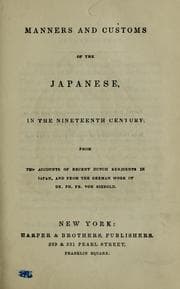 Tapa de Manners and customs of the Japanese, in the nineteenth century