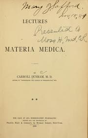 Tapa de Lectures on materia medica