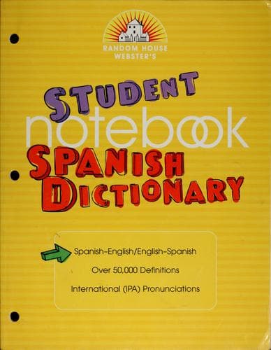 Tapa de Random House Webster's student notebook Spanish dictionary