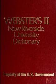 Tapa de Webster's II new Riverside university dictionary