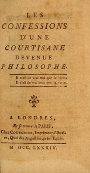 Tapa de Les confessions d'une courtisane devenue philosophe