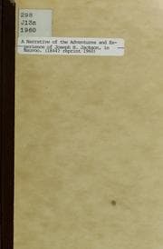 Tapa de A narrative of the adventures and experience of Joseph H. Jackson, in Nauvoo