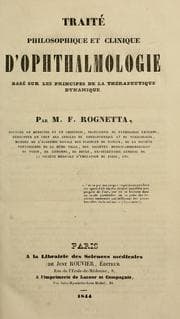 Tapa de Traité philosophique et clinique d'ophthalmologie, basé sur les principes de la thérapeutique dynamique