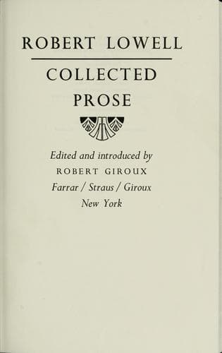 Tapa de Collected prose