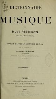 Tapa de Dictionnaire de musique de Hugo Riemann