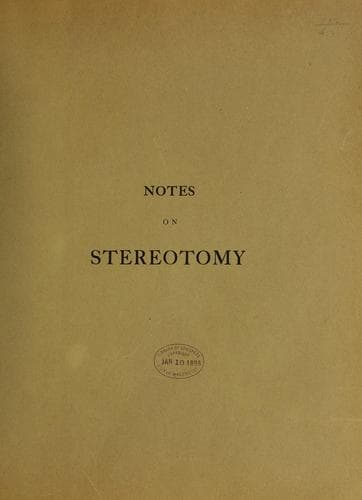 Tapa de Notes on stereotomy