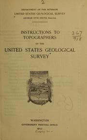 Tapa de Instructions to topographers of the United States geological survey