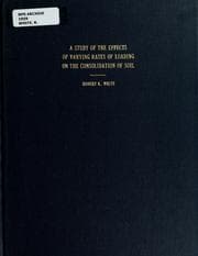 Tapa de A study of the effects of varying rates of loading on the consolidation of soil