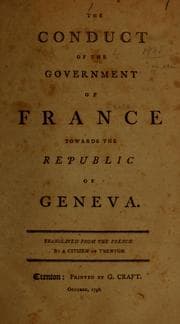 Tapa de The conduct of the government of France towards the Republic of Geneva