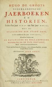 Tapa de Hugo de Groots Nederlandtsche jaerboeken en historien