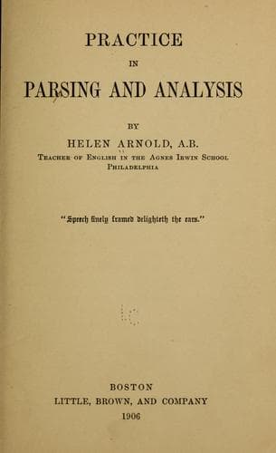 Tapa de Practice in parsing and analysis