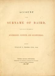 Tapa de Account of the surname of Baird