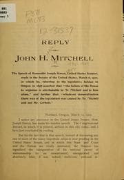 Tapa de Reply of John H. Mitchell to the speech of Honorable Joseph Simon, United States senator, made in the Senate of the United States, March 6, 1900 ...