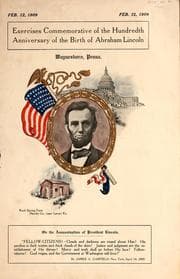 Tapa de Exercises commemorative of the hundredth anniversary of the birth of Abraham Lincoln, Waynesboro, Penna