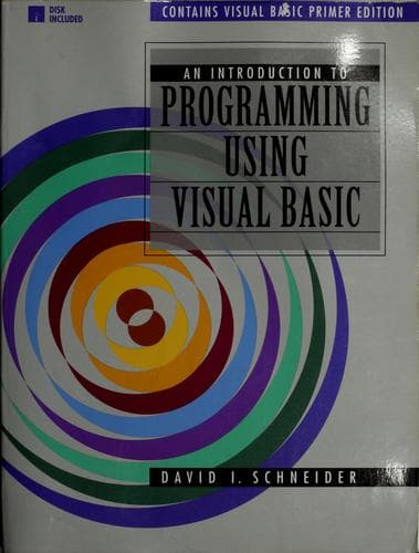 Tapa de An introduction to programming using Visual Basic