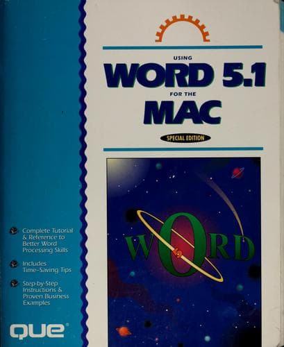 Tapa de Using Word 5.1 for the Mac