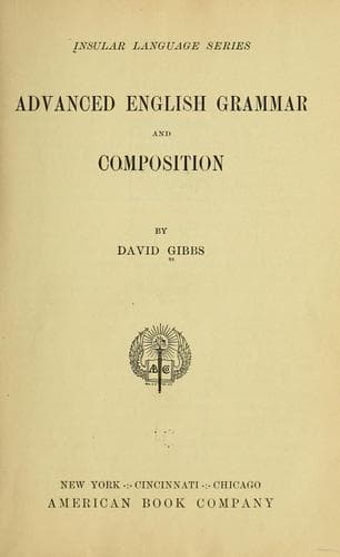 Tapa de Advanced English grammar and composition