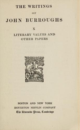 Tapa de Literary values and other papers