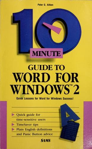 Tapa de 10 minute guide to Word for Windows 2