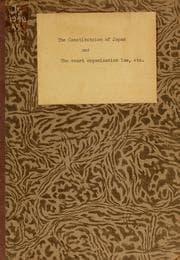 Tapa de The Constitution of Japan and the Court organization law, etc