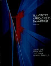 Tapa de Quantitative Approaches to Management