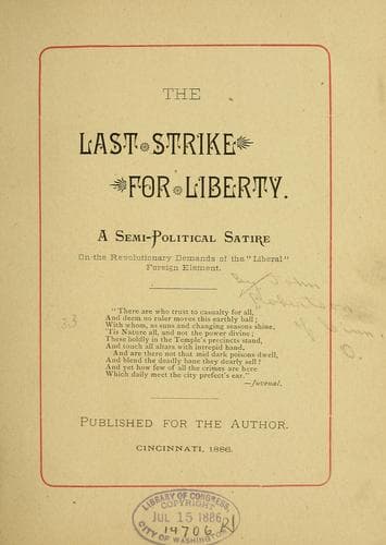 Tapa de The last strike for liberty