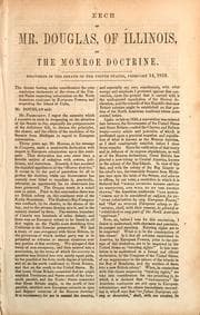 Tapa de Speech of Mr. Douglas, of Illinois, on the Monroe doctrine