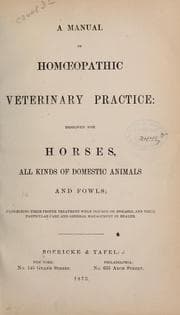 Tapa de A manual of homoeopathic veterinary practice