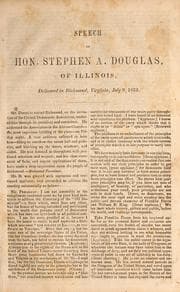 Tapa de Speech of Hon. Stephen A. Douglas of Illinois