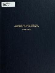Tapa de Planning for naval research, development, test and evaluation