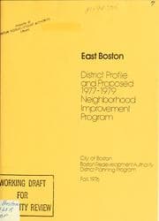 Tapa de East Boston district profile and proposed [date] neighborhood improvement program