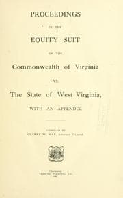 Tapa de Proceedings in the equity suit of the Commonwealth of Virginia vs. the state of West Virginia, with an appendix