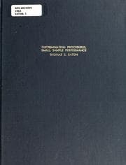 Tapa de Discrimination procedures, small sample performance