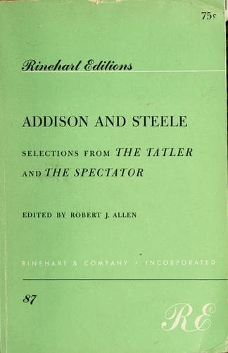 Tapa de Addison and Steele