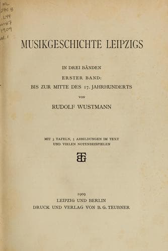 Tapa de Musikgeschichte Leipzigs