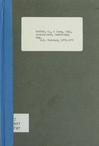 Tapa de E. M. Forster, 1879-1970