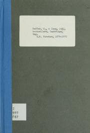Tapa de E. M. Forster, 1879-1970