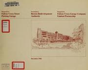 Tapa de Proposal for fulton/cross street parking garage