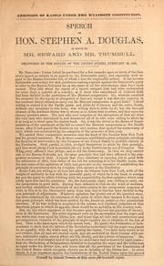 Tapa de Speech of Hon. Stephen A. Douglas, in reply to Mr. Seward and Mr. Trumbull