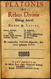 Tapa de Platonis De rebus divinis dialogi selecti Græce & Latine