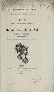 Tapa de Notice sur la vie et les ouvrages de M. Adolphe Adam