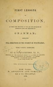 Tapa de First lessons in composition