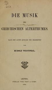 Tapa de Die Musik des griechischen Alterthumes