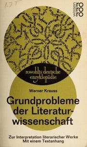 Tapa de Grundprobleme der Literaturwissenschaft
