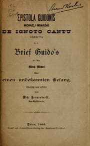 Tapa de Epistola Guidonis Michaeli Monachio de ignoto cantu directa d. i. Brief Guido's an den Möch Michael über unbekannten Gesang