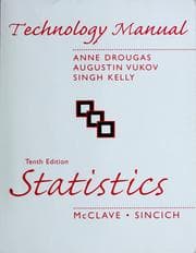 Tapa de Technology manual, Statistics, tenth edition / McClave, Sincich