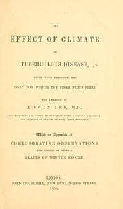 Tapa de The effect of climate on tuberculous disease