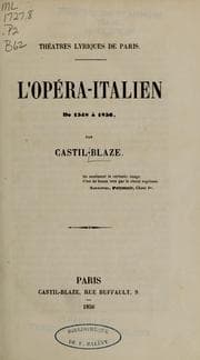 Tapa de L' Opéra-Italien de 1548 à 1856