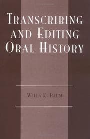Tapa de Transcribing and editing oral history